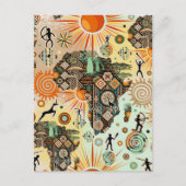 Afrika kaart decoratieve tribale elementen patroon (Voorkant)