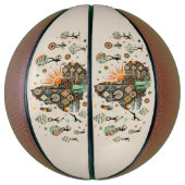 Afrika kaart decoratieve tribale elementen patroon basketbal (Verticaal)