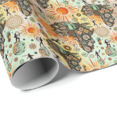Afrika Kaart Decoratieve Tribale Elementen Patroon Cadeaupapier (Rol Hoek)