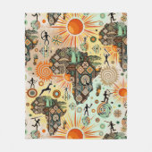 Afrika kaart decoratieve tribale elementen patroon fleece deken (Voorkant)