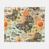 Afrika kaart decoratieve tribale elementen patroon fleece deken (Voorkant (Horizontaal))