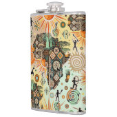 Afrika kaart decoratieve tribale elementen patroon heupfles (Links)