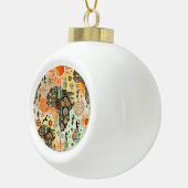 Afrika Kaart Decoratieve Tribale Elementen Patroon Keramische Bal Ornament (Rechts)