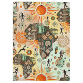Afrika kaart decoratieve tribale elementen patroon klembord (Achterkant)