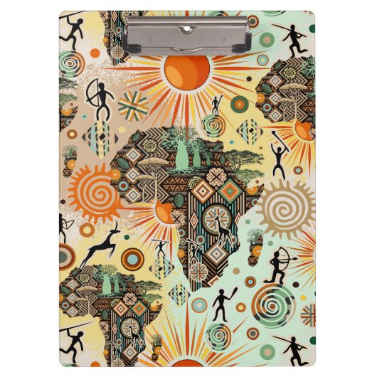 Afrika kaart decoratieve tribale elementen patroon klembord (Voorkant)