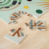 Afrika kaart decoratieve tribale elementen patroon legpuzzel (Zijkant)