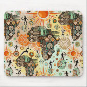 Afrika kaart decoratieve tribale elementen patroon muismat (Voorkant)