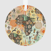 Afrika kaart decoratieve tribale elementen patroon ornament (achterkant)