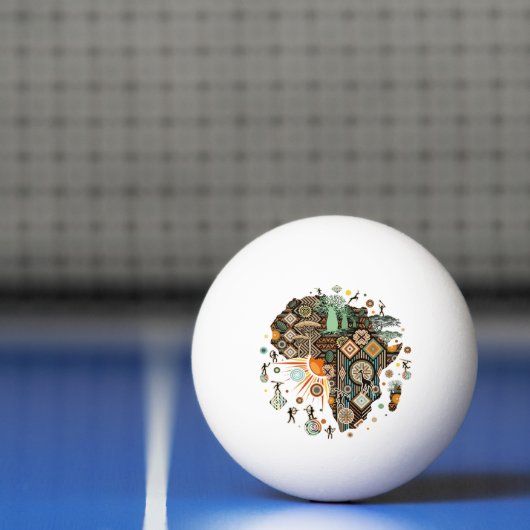 Afrika kaart decoratieve tribale elementen patroon pingpongbal (Net)