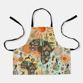 Afrika kaart decoratieve tribale elementen patroon schort (Voorkant)