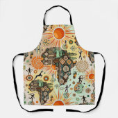 Afrika kaart decoratieve tribale elementen patroon schort (Voorkant)