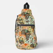 Afrika kaart decoratieve tribale elementen patroon sling bag (Voorkant)