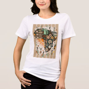 Afrika kaart decoratieve tribale elementen patroon Tri-Blend shirt