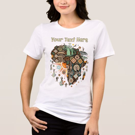 Afrika kaart decoratieve tribale elementen patroon Tri-Blend shirt (Voorkant)