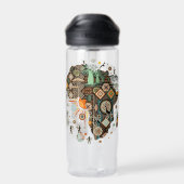 Afrika kaart decoratieve tribale elementen patroon waterfles (Achterkant)