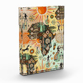 Afrika Kaart Decorative Stam Elementen Patroon Fotoblokken (Links)