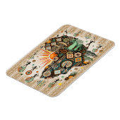 Afrika Kaart Decorative Stam Elementen Patroon Magneet (Linkerzijde)