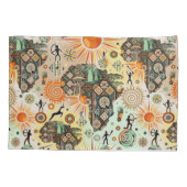 Afrika Kaart Decorative Stammen Elementen Patroon Kussensloop (Achterkant)