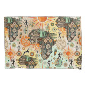 Afrika Kaart Decorative Stammen Elementen Patroon Kussensloop (Voorkant)