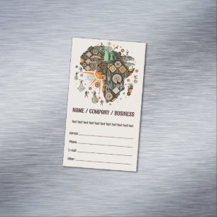 Afrika Kaart Decorative Stammen Elementen Patroon Magnetisch Visitekaartje