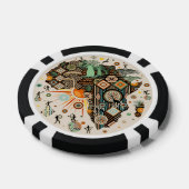 Afrika Kaart Decorative Stammen Elementen Patroon Poker Chips (Enkel)