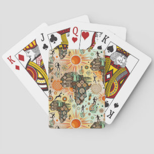 Afrika Kaart Decorative Tribale Elementen Patroon