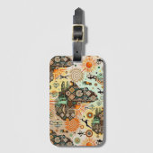 Afrika Kaart Decorative Tribale Elementen Patroon Bagagelabel (Voorkant (verticaal))