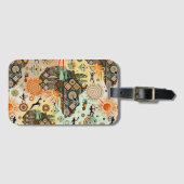 Afrika Kaart Decorative Tribale Elementen Patroon Bagagelabel (Voorkant (horizontaal))