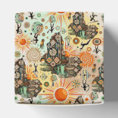 Afrika Kaart Decorative Tribale Elementen Patroon Bedankdoosjes (Bovenkant)