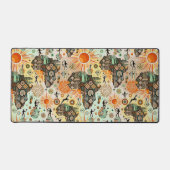 Afrika Kaart Decorative Tribale Elementen Patroon Bureaumat (Voorkant)