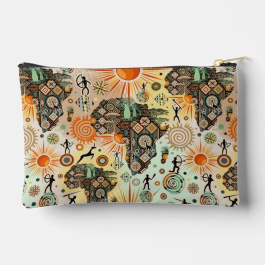 Afrika Kaart Decorative Tribale Elementen Patroon Etui (Achterkant)