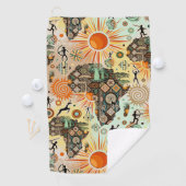 Afrika Kaart Decorative Tribale Elementen Patroon Golfhanddoek (Insitu)