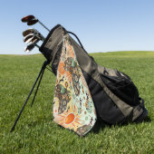 Afrika Kaart Decorative Tribale Elementen Patroon Golfhanddoek (Groen)
