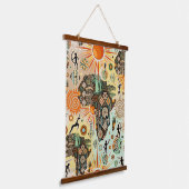 Afrika Kaart Decorative Tribale Elementen Patroon Hangend Wandkleed (Gebogen)