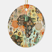 Afrika Kaart Decorative Tribale Elementen Patroon Keramisch Ornament (Links)