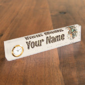 Afrika Kaart Decorative Tribale Elementen Patroon Naambordje (Zijkant)