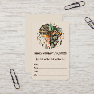 Afrika Kaart Decorative Tribale Elementen Patroon Visitekaartje