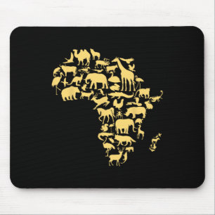 Afrika Kaart Dieren Melanine Afrikaans Zwarte Gesc Muismat