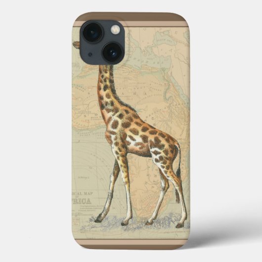 Afrika kaart en een giraffe Case-Mate iPhone case (Achterkant)