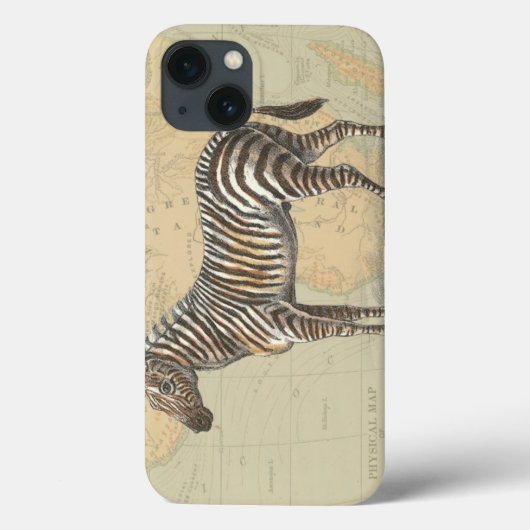Afrika-kaart en een Zebra Case-Mate iPhone Case (Achterkant)