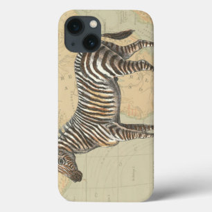 Afrika-kaart en een Zebra Case-Mate iPhone Case