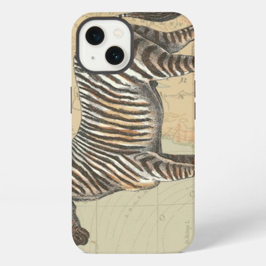 Afrika Kaart en een Zebra iPhone Hoesje (Achterkant)