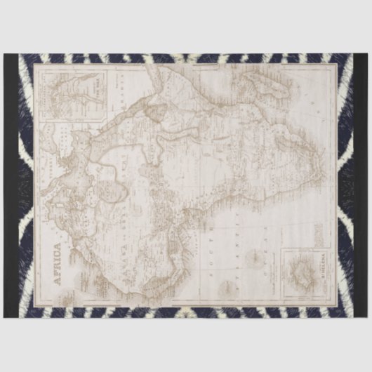 Afrika Kaart Ephemera ontkoppeling Tissuepapier (Voorkant)