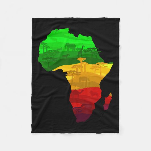 Afrika Kaart Groen Geel Rood Trots African Pride J Fleece Deken (Voorkant)
