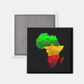 Afrika Kaart Groen Geel Rood Trots African Pride J Magneet (Voorkant / Achterkant)