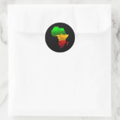 Afrika Kaart Groen Geel Rood Trots African Pride J Ronde Sticker (Tas)
