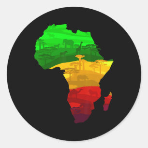 Afrika Kaart Groen Geel Rood Trots African Pride J Ronde Sticker