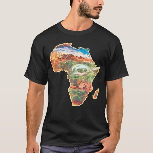 Afrika Kaart Groen Geel Rood Trots African Pride J T-shirt (Voorkant)
