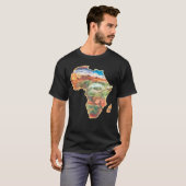 Afrika Kaart Groen Geel Rood Trots African Pride J T-shirt (Voorkant volledig)