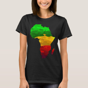 Afrika Kaart Groen Geel Rood Trots African Pride J T-shirt